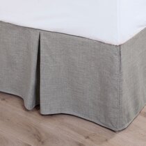 Natural linen bed outlet skirt queen